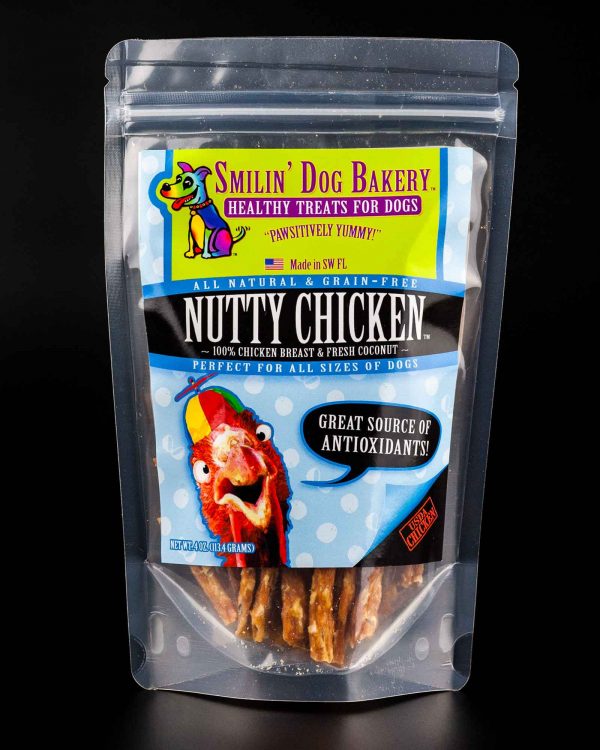 Nutty Chicken - 4oz all natural & grain free dog treats - 100% Chicken Breast & Fresh Coconut | Smilin' Dog Bakery, LLC.